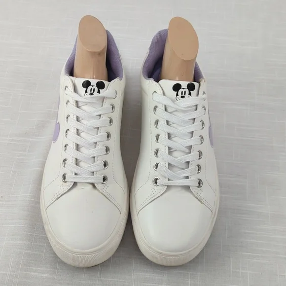 Disney Mickey Mouse sneakers, white & lavender shoes, women's size 9 - Picture 2 of 11